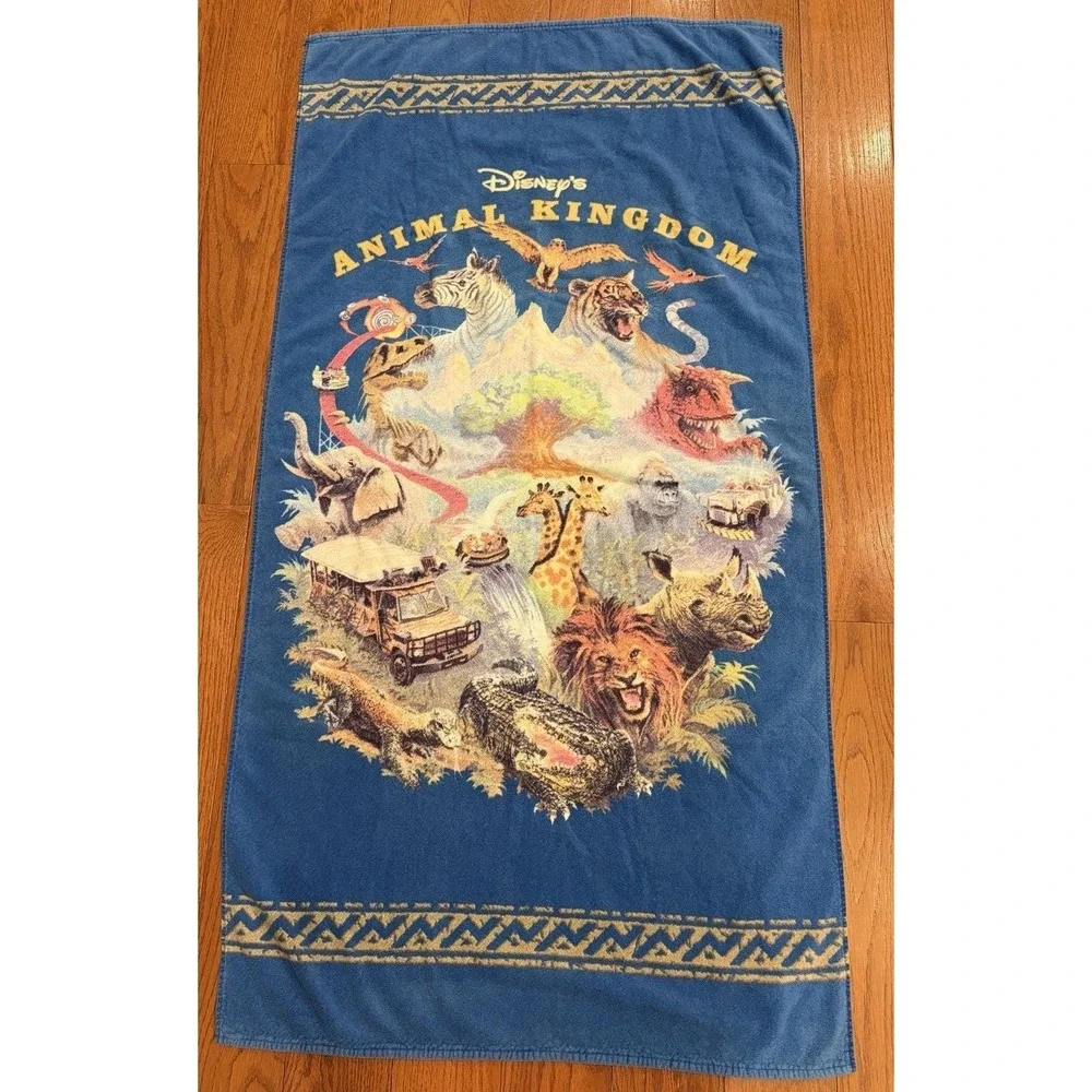 Vintage Disney Animal Kingdom Animals Beach Towel